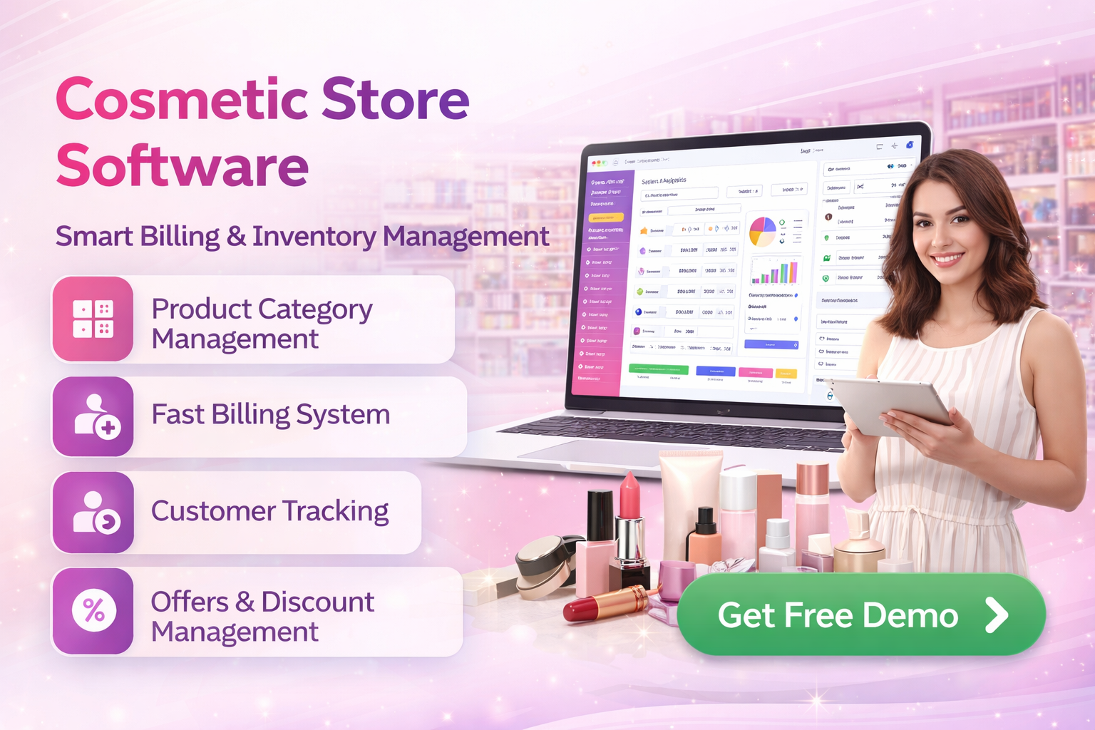 Cosmetic store billing software